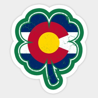 Colorado Flag Irish Lucky Clover Shamrock St Patrick's Day Sticker